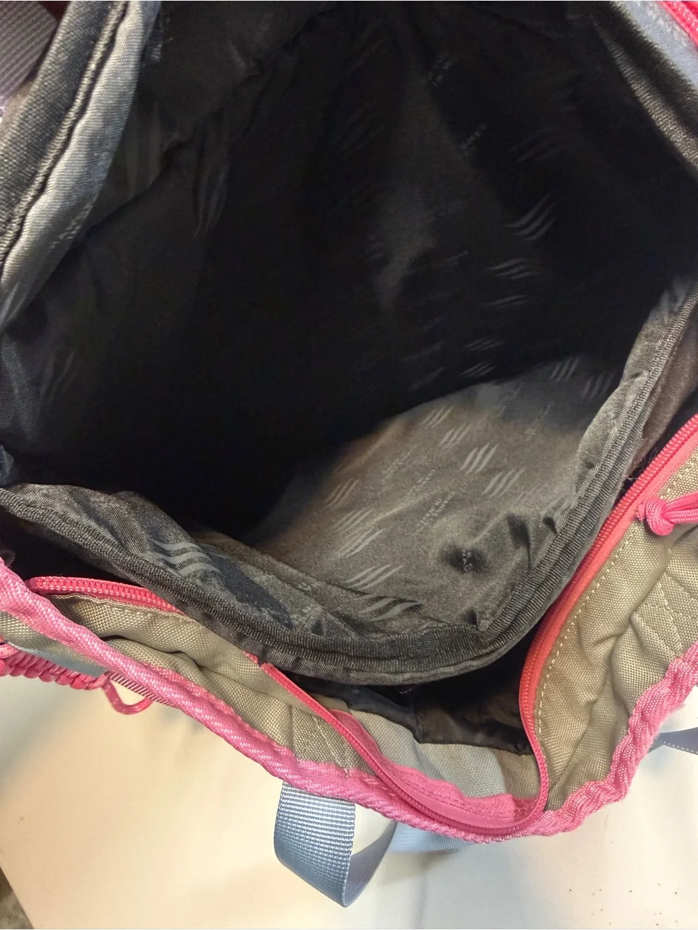 United By Blue Gray Backpack Tote with Pink & Tan Accents